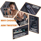 Arm Trainer Strengthen Chest and Arm Muscles Workout Men'S Fitness Trainer Detachable Adjustable Resistance Portable Power Twister Bar Home Fitness Equipment Fitness Level Chest Trainer