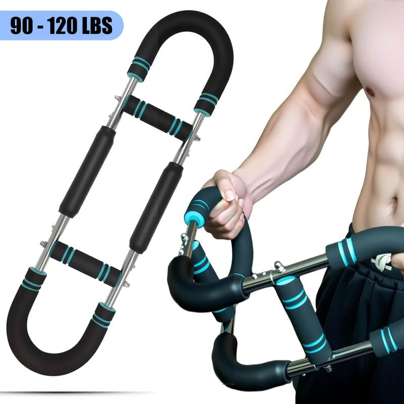 Arm Trainer Strengthen Chest and Arm Muscles Workout Men'S Fitness Trainer Detachable Adjustable Resistance Portable Power Twister Bar Home Fitness Equipment Fitness Level Chest Trainer