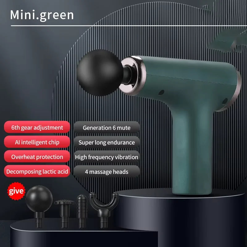 Massage Gun Portable Percussion Pistol Massager For Body Neck Deep Tissue Muscle Relaxation Gout Pain Relief Fitness