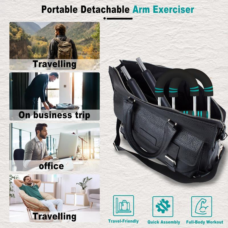 Arm Trainer Strengthen Chest and Arm Muscles Workout Men'S Fitness Trainer Detachable Adjustable Resistance Portable Power Twister Bar Home Fitness Equipment Fitness Level Chest Trainer