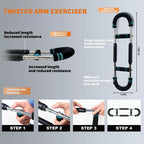 Arm Trainer Strengthen Chest and Arm Muscles Workout Men'S Fitness Trainer Detachable Adjustable Resistance Portable Power Twister Bar Home Fitness Equipment Fitness Level Chest Trainer