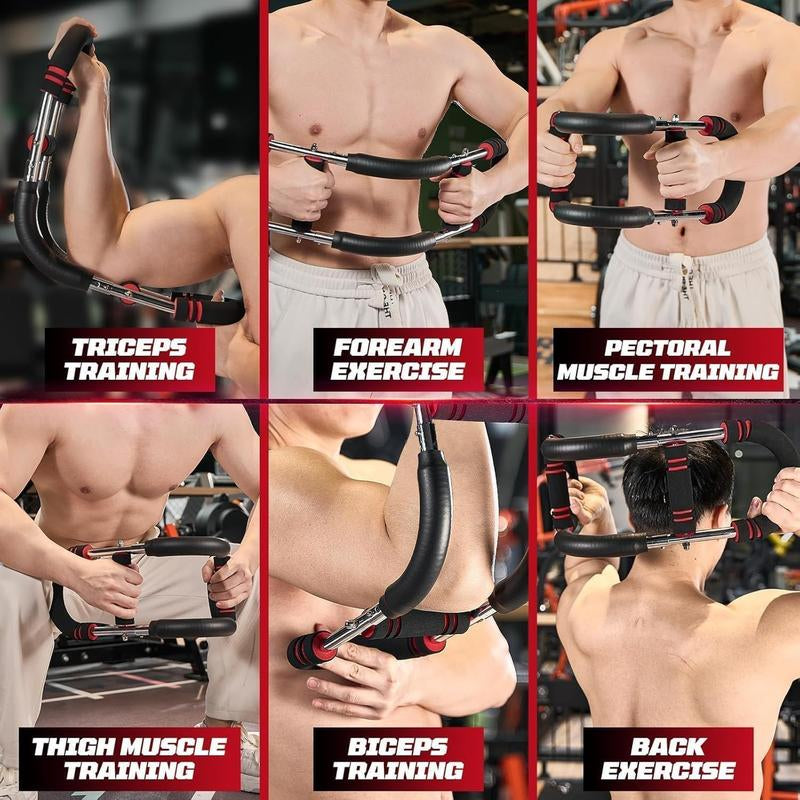 Arm Trainer Strengthen Chest and Arm Muscles Workout Men'S Fitness Trainer Detachable Adjustable Resistance Portable Power Twister Bar Home Fitness Equipment Fitness Level Chest Trainer
